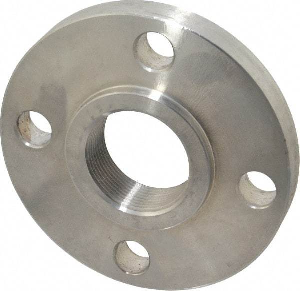 Value Collection - 1-1/2" Pipe, 5" OD, Stainless Steel, Threaded Pipe Flange - 3-7/8" Across Bolt Hole Centers, 5/8" Bolt Hole, 150 psi, Grades 304 & 304L - Caliber Tooling