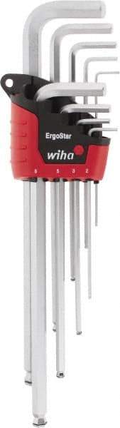 Wiha - 9 Piece L-Key Ball End Hex Key Set - Hex Range 1.5 to 10mm - Caliber Tooling