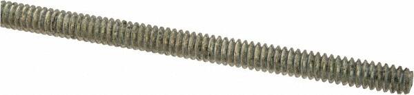 Value Collection - #6-32 UNC (Coarse), 2' Long, Low Carbon Steel Threaded Rod - Zinc-Plated Finish, Right Hand Thread - Caliber Tooling