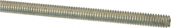 Value Collection - #8-32 UNC (Coarse), 2' Long, Low Carbon Steel Threaded Rod - Zinc-Plated Finish, Right Hand Thread - Caliber Tooling