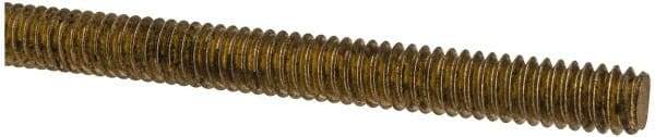 Made in USA - 1/4-20 UNC (Coarse), 2' Long, Brass Threaded Rod - Right Hand Thread - Caliber Tooling