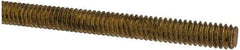 Made in USA - 1/4-20 UNC (Coarse), 2' Long, Brass Threaded Rod - Right Hand Thread - Caliber Tooling