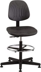 Bevco - 21 to 31" High Adjustable Chair - 27" Wide x 27" Deep, Polyurethane Seat, Black - Caliber Tooling