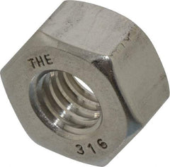 Value Collection - 3/8-16 UNC Stainless Steel Right Hand Heavy Hex Nut - 11/16" Across Flats, 23/64" High, Uncoated - Caliber Tooling