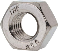 Value Collection - 7/16-14 UNC Stainless Steel Right Hand Heavy Hex Nut - 3/4" Across Flats, 27/64" High, Uncoated - Caliber Tooling