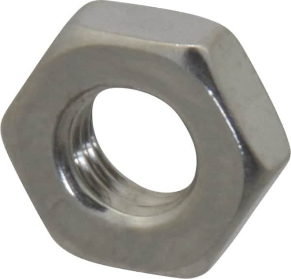 Value Collection - 1/4-28 UNF Stainless Steel Right Hand Hex Jam Nut - 7/16" Across Flats, 5/32" High, Uncoated - Caliber Tooling