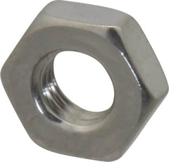 Value Collection - 1/4-28 UNF Stainless Steel Right Hand Hex Jam Nut - 7/16" Across Flats, 5/32" High, Uncoated - Caliber Tooling