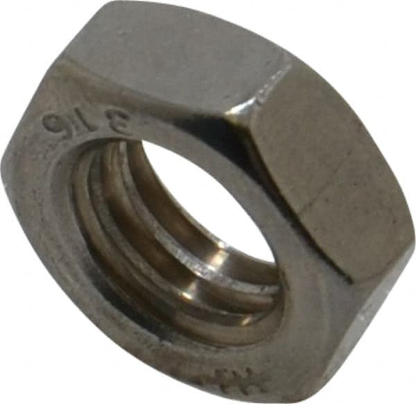 Value Collection - 3/8-16 UNC Stainless Steel Right Hand Hex Jam Nut - 9/16" Across Flats, 7/32" High, Uncoated - Caliber Tooling