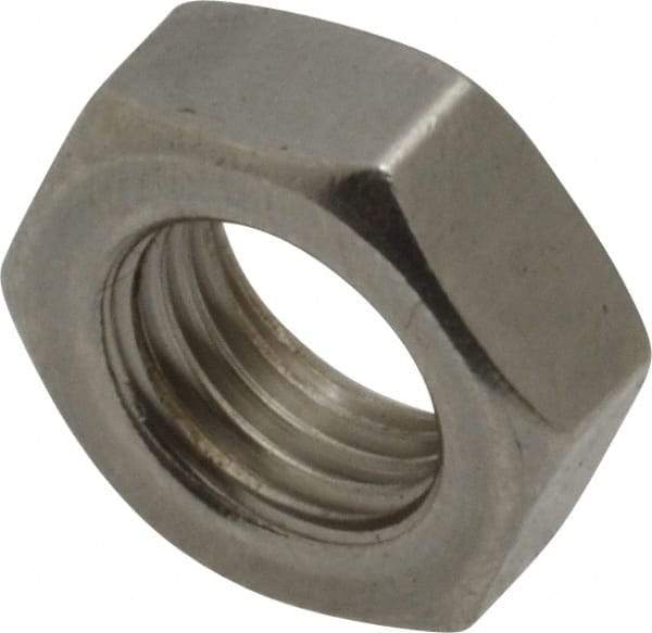 Value Collection - 3/8-24 UNF Stainless Steel Right Hand Hex Jam Nut - 9/16" Across Flats, 7/32" High, Uncoated - Caliber Tooling