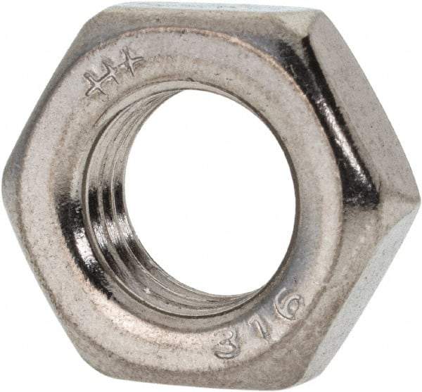 Value Collection - 7/16-20 UNF Stainless Steel Right Hand Hex Jam Nut - 11/16" Across Flats, 1/4" High, Uncoated - Caliber Tooling