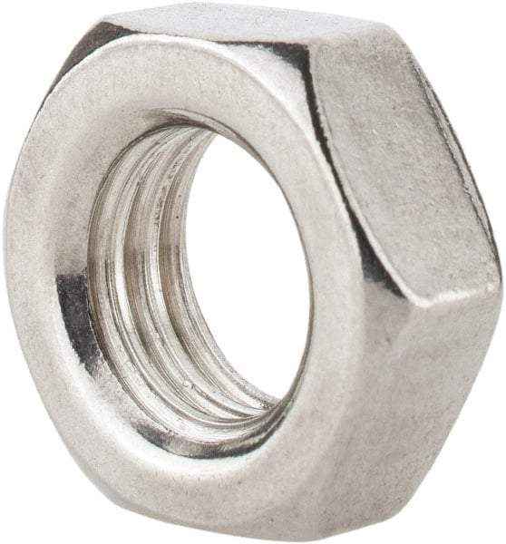 Value Collection - 1/2-13 UNC Stainless Steel Right Hand Hex Jam Nut - 3/4" Across Flats, 5/16" High, Uncoated - Caliber Tooling