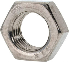 Value Collection - 1/2-20 UNF Stainless Steel Right Hand Hex Jam Nut - 3/4" Across Flats, 5/16" High, Uncoated - Caliber Tooling