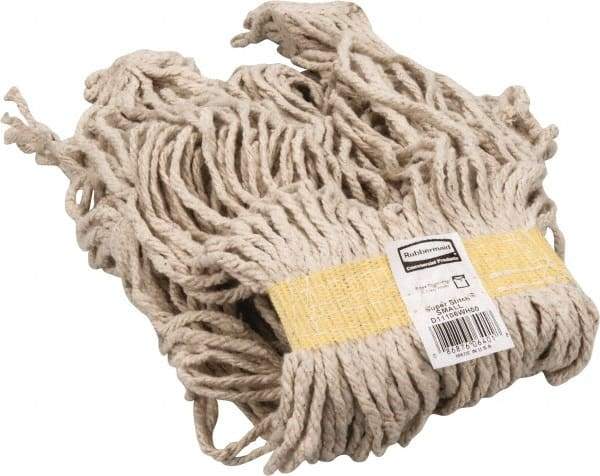 Rubbermaid - 1" Yellow Head Band, Small Cotton Loop End Mop Head - 4 Ply, Side Loading Connection, Use for General Purpose - Caliber Tooling