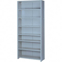 Lyon - 8 Shelf, 900 Lb. Capacity, Closed Shelving Starter Unit - 36 Inch Wide x 18 Inch Deep x 84 Inch High, Gray - Caliber Tooling