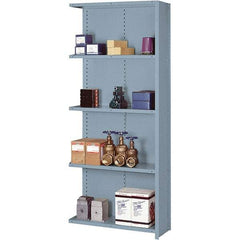 Lyon - 5 Shelf, 1,300 Lb. Capacity, Closed Shelving Add-On Unit - 36 Inch Wide x 12 Inch Deep x 84 Inch High, Gray - Caliber Tooling