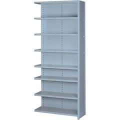 Lyon - 8 Shelf, 600 Lb. Capacity, Closed Shelving Add-On Unit - 36 Inch Wide x 18 Inch Deep x 84 Inch High, Gray - Caliber Tooling