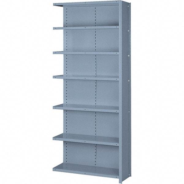 Lyon - 7 Shelf, 600 Lb. Capacity, Closed Shelving Add-On Unit - 36 Inch Wide x 12 Inch Deep x 84 Inch High, Gray - Caliber Tooling