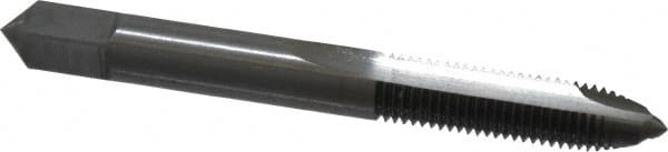 Made in USA - 5/16-24 UNF, 2 Flute, Bright Finish, Solid Carbide Spiral Point Tap - Plug Chamfer, Right Hand Thread, 2-23/32" OAL, 1-1/8" Thread Length, 3B Class of Fit - Exact Industrial Supply