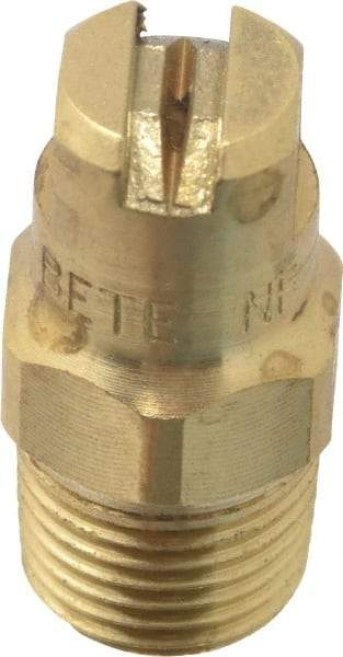 Bete Fog Nozzle - 1/8" Pipe, 90° Spray Angle, Brass, Standard Fan Nozzle - Male Connection, 0.79 Gal per min at 100 psi, 0.057" Orifice Diam - Caliber Tooling