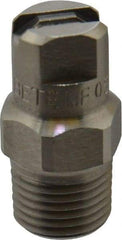 Bete Fog Nozzle - 1/8" Pipe, 90° Spray Angle, Grade 303 Stainless Steel, Standard Fan Nozzle - Male Connection, 0.79 Gal per min at 100 psi, 0.057" Orifice Diam - Caliber Tooling