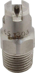 Bete Fog Nozzle - 1/8" Pipe, 65° Spray Angle, Grade 303 Stainless Steel, Standard Fan Nozzle - Male Connection, 1.26 Gal per min at 100 psi, 0.072" Orifice Diam - Caliber Tooling