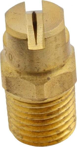 Bete Fog Nozzle - 1/4" Pipe, 120° Spray Angle, Brass, Standard Fan Nozzle - Male Connection, 0.79 Gal per min at 100 psi, 0.057" Orifice Diam - Caliber Tooling