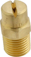 Bete Fog Nozzle - 1/4" Pipe, 90° Spray Angle, Brass, Standard Fan Nozzle - Male Connection, 2.37 Gal per min at 100 psi, 3/32" Orifice Diam - Caliber Tooling