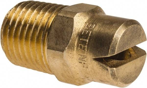 Bete Fog Nozzle - 1/4" Pipe, 120° Spray Angle, Brass, Standard Fan Nozzle - Male Connection, 6.32 Gal per min at 100 psi, 5/32" Orifice Diam - Caliber Tooling