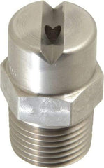 Bete Fog Nozzle - 1/2" Pipe, 65° Spray Angle, Grade 303 Stainless Steel, Standard Fan Nozzle - Male Connection, 9.49 Gal per min at 100 psi, 0.186" Orifice Diam - Caliber Tooling