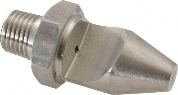 Bete Fog Nozzle - 1/4" Pipe, 50° Spray Angle, Grade 303 Stainless Steel, High Impact - Narrow Fan Nozzle - Male Connection, 1.58 Gal per min at 100 psi, 0.078" Orifice Diam - Caliber Tooling