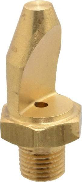 Bete Fog Nozzle - 1/4" Pipe, 50° Spray Angle, Brass, High Impact - Narrow Fan Nozzle - Male Connection, 6.33 Gal per min at 100 psi, 0.141" Orifice Diam - Caliber Tooling