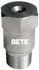 Bete Fog Nozzle - 1/2" Pipe, 90° Spray Angle, Grade 316 Stainless Steel, Full Cone Nozzle - Male Connection, N/R Gal per min at 100 psi, 1/4" Orifice Diam - Caliber Tooling