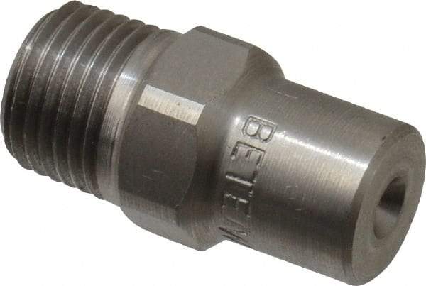 Bete Fog Nozzle - 1/8" Pipe, 60° Spray Angle, Grade 303 Stainless Steel, Full Cone Nozzle - Male Connection, 0.38 Gal per min at 100 psi, 0.043" Orifice Diam - Caliber Tooling