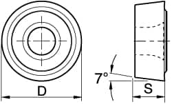 Kennametal - RCMT10T3M0 Grade KC725M Carbide Milling Insert - TiN/TiCN/TiN Finish, 5/32" Thick, 10mm Inscribed Circle - Caliber Tooling