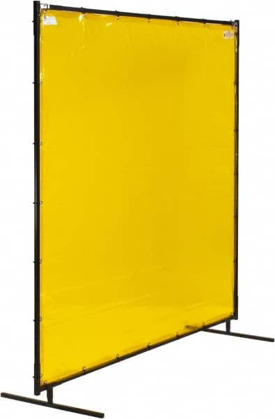 Steiner - 6 Ft. Wide x 6 Ft. High x 3/4 Inch Thick, 14 mil Thick Transparent Vinyl Portable Welding Screen Kit - Yellow - Caliber Tooling