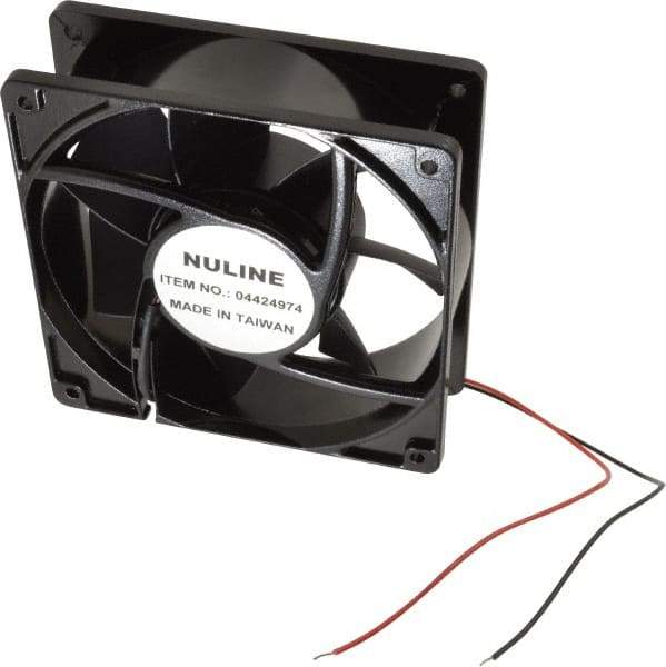 Value Collection - 12 Volts, DC, 145 CFM, Square Tube Axial Fan - 1.1 Amp Rating, 2,600 to 2,900 RPM, 4.7" High x 4.7" Wide x 1-1/2" Deep - Caliber Tooling