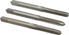 Interstate - #12-28 UNF, 4 Flute, Bottoming, Plug & Taper, Bright Finish, High Speed Steel Tap Set - 2-3/8" OAL, 15/16" Thread Length - Caliber Tooling