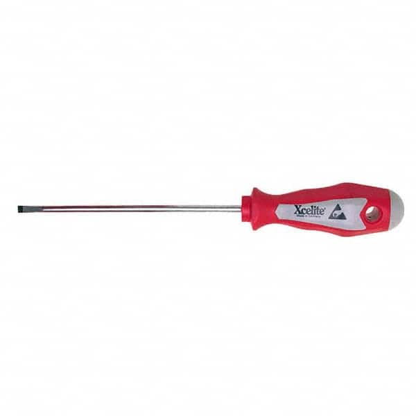 Xcelite - 6" Blade Width x 9-3/4" OAL Electronic/Electrostatic Slotted Screwdriver - Caliber Tooling