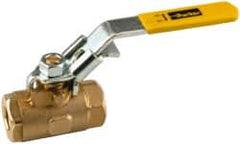 Parker - 1/4" Pipe, Brass Full Port Ball Valve - 2 Piece, NPT Ends, Lever Handle, 600 WOG, 150 WSP - Caliber Tooling