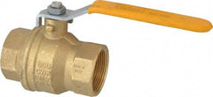 Parker - 1-1/2" Pipe, Brass Standard Ball Valve - 2 Piece, Inline - One Way Flow, FNPT x FNPT Ends, Lever Handle, 600 WOG, 150 WSP - Caliber Tooling