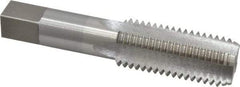 Interstate - 1-1/8 - 7 UNC 3B 4 Flute Bright Finish High Speed Steel Straight Flute Standard Hand Tap - Bottoming, Right Hand Thread, 5-3/4" OAL, 2-9/16" Thread Length, H4 Limit, Oversize - Exact Industrial Supply