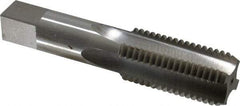 Interstate - 1-1/4 - 7 UNC 3B 4 Flute Bright Finish High Speed Steel Straight Flute Standard Hand Tap - Bottoming, Right Hand Thread, 5-3/4" OAL, 2-9/16" Thread Length, H4 Limit, Oversize - Exact Industrial Supply