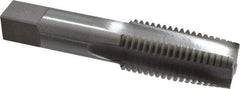 Interstate - 1-1/4 - 7 UNC 3B 4 Flute Bright Finish High Speed Steel Straight Flute Standard Hand Tap - Taper, Right Hand Thread, 5-3/4" OAL, 2-9/16" Thread Length, H4 Limit, Oversize - Exact Industrial Supply