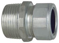 Cooper Crouse-Hinds - 3/4 to 0.85" Cable Capacity, Liquidtight, Straight Strain Relief Cord Grip - 1 NPT Thread, 1-3/4" Long, Steel - Caliber Tooling