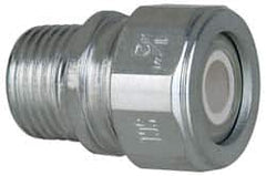 Cooper Crouse-Hinds - 1/4 to 0.35" Cable Capacity, Liquidtight, Straight Strain Relief Cord Grip - 1/2 NPT Thread, 1-5/16" Long, Steel - Caliber Tooling