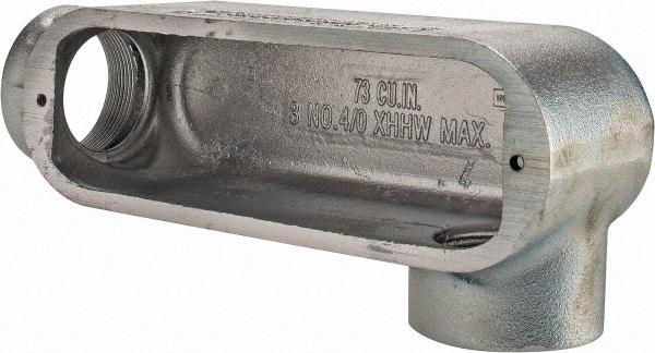 Cooper Crouse-Hinds - Form 5, LL Body, 2" Trade, Rigid Malleable Iron Conduit Body - Oval, 10-1/2" OAL, 68 cc Capacity, Gray - Caliber Tooling