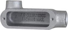 Cooper Crouse-Hinds - Form 5, LL Body, 1-1/4" Trade, Rigid Malleable Iron Conduit Body - Oval, 8.12" OAL, 32 cc Capacity, Gray - Caliber Tooling