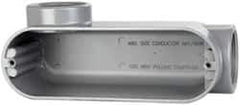 Cooper Crouse-Hinds - Form 5, LL Body, 2" Trade, IMC, Rigid Aluminum Conduit Body - Oval/Rectangle, 10.2" OAL, 69.7 cc Capacity, Silver - Caliber Tooling