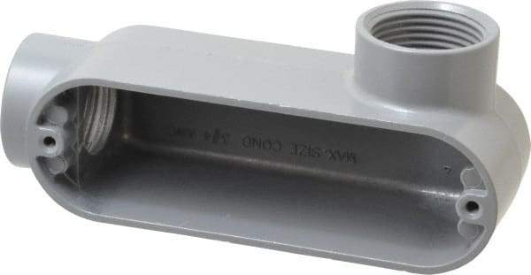 Cooper Crouse-Hinds - Form 5, LR Body, 1" Trade, IMC, Rigid Aluminum Conduit Body - Oval/Rectangle, 5.94" OAL, 12.2 cc Capacity, Silver - Caliber Tooling