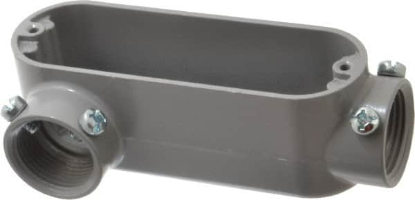 Cooper Crouse-Hinds - Form 5, LR Body, 1" Trade, EMT, IMC, Rigid Aluminum Conduit Body - Rectangle, 5.94" OAL, 12.2 cc Capacity, Gray - Caliber Tooling